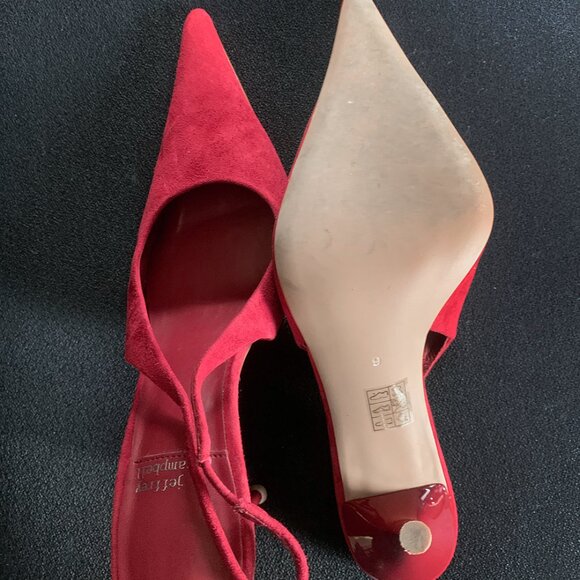 Jeffrey Campbell Womens "You-Wish" Red Suede Slingback Pointed Toe Pumps Size: 9 - Picture 6 of 8